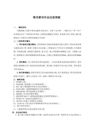 塔吊群吊作业应急预案