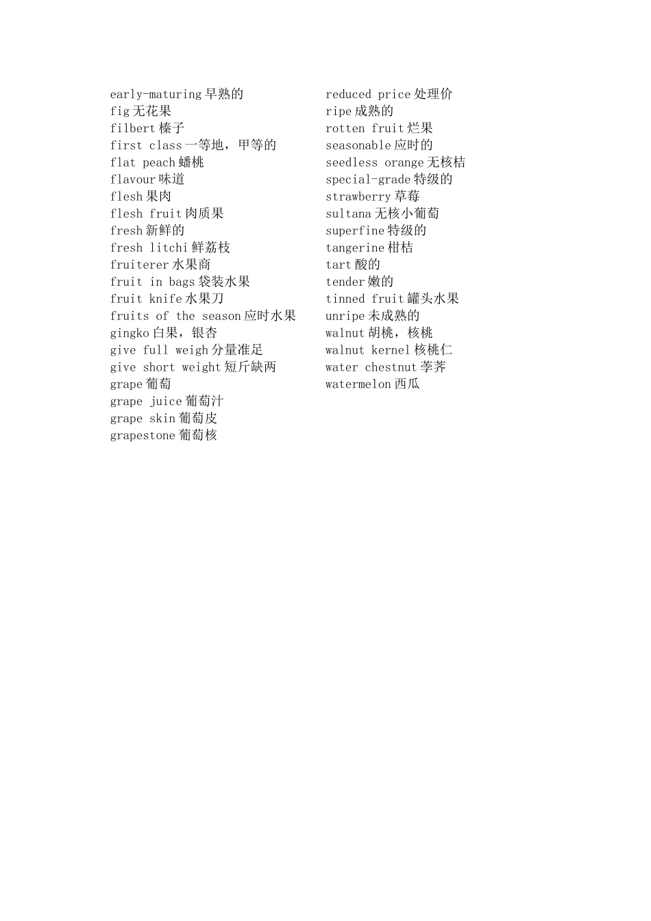 常见水果英语词汇大全_第2页
