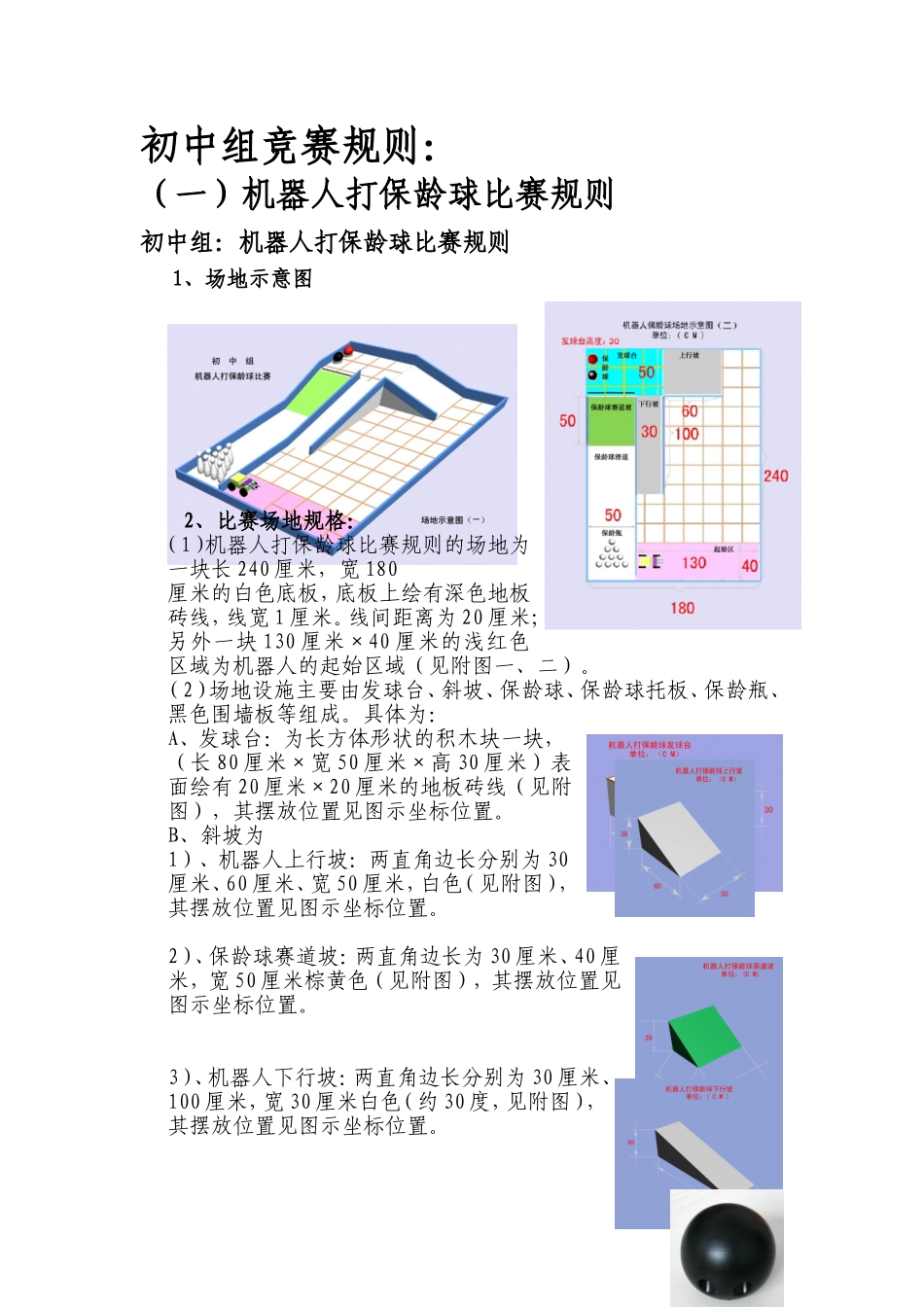 初中组竞赛规则 机器人打保龄球比赛规则  城市交通（初中组机器人轨迹赛）规则_第1页