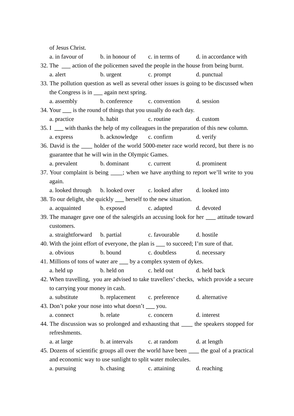 词汇练习英语专题训练_第3页