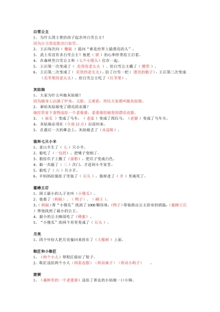 白雪公主 习题测试试卷