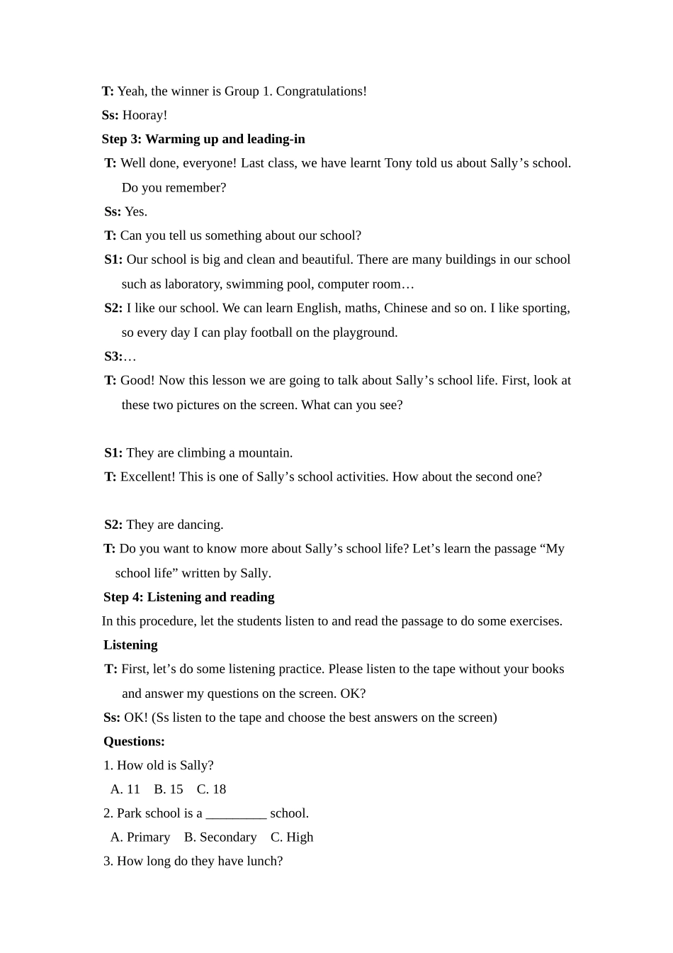 Unit 2 What’s the best thing about school英语教学设计_第2页