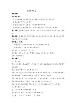 打开科学之门  教育教学教案设计
