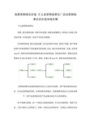 场景营销理论价值什么是营销场景化？