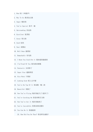 Wow哇！(叫绝声) 英语单词