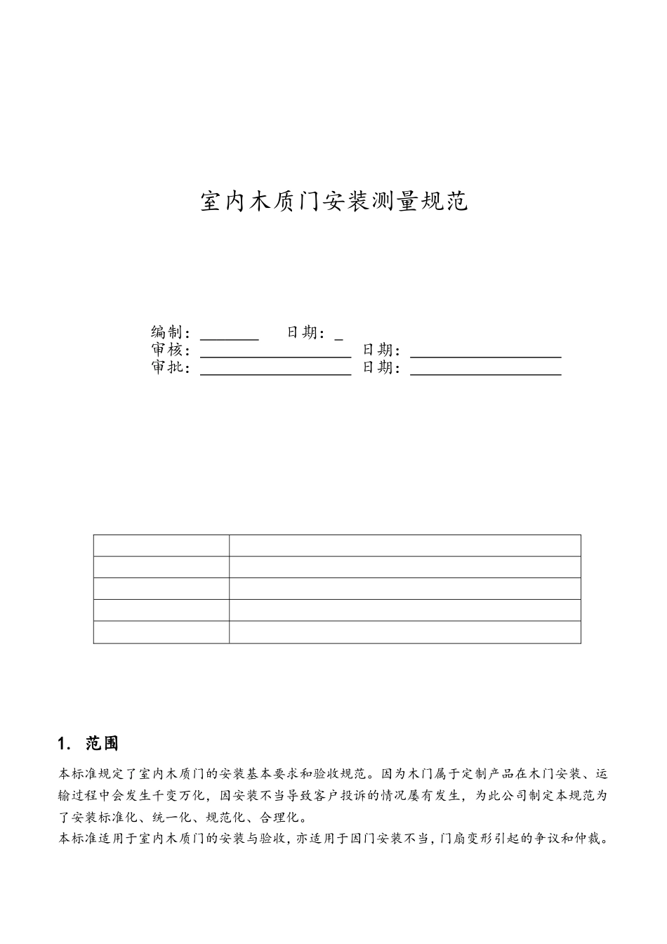 室内木质门安装测量规范_第1页