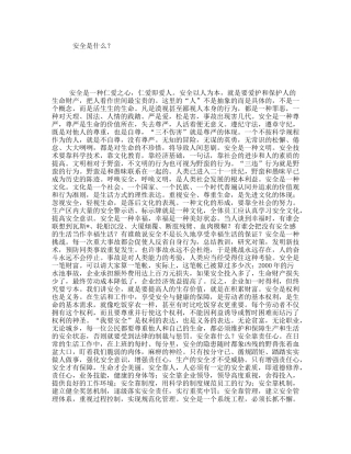 安全是什么？ 演讲稿