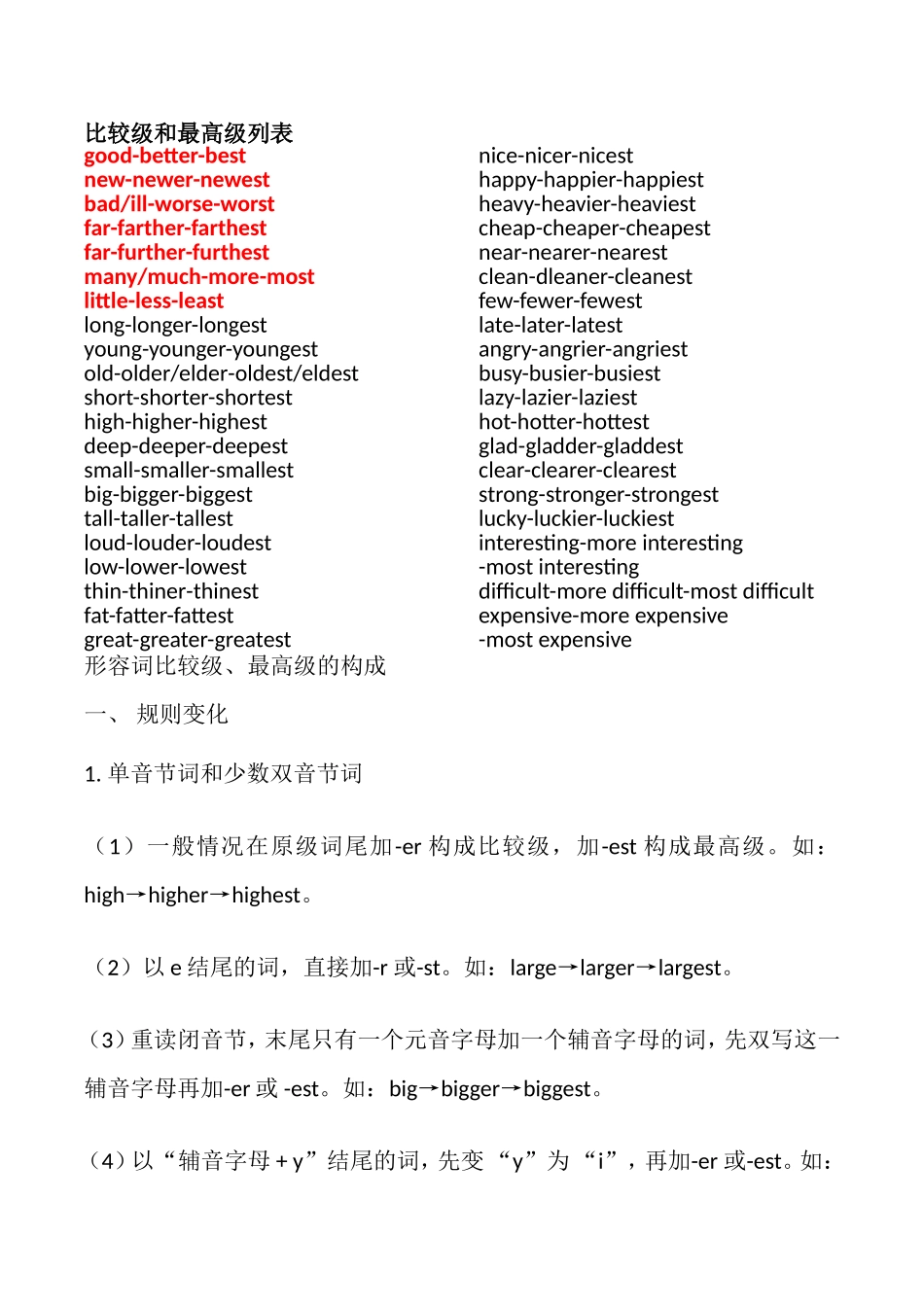 比较级和最高级列表_第1页