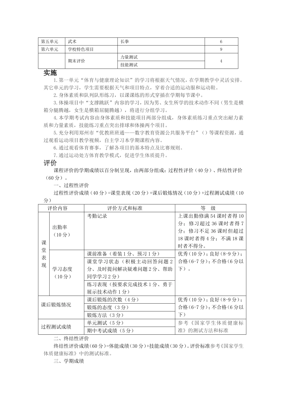 七年级《体育与健康（下期）课程纲要》_第2页