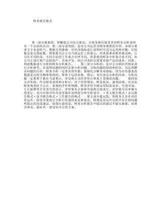 财务报告通用模板格式