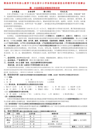 聚焦体育学科核心素养下的全国中小学体育创新课堂名师教学研讨观摩会