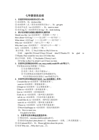 七年级英语语法总结