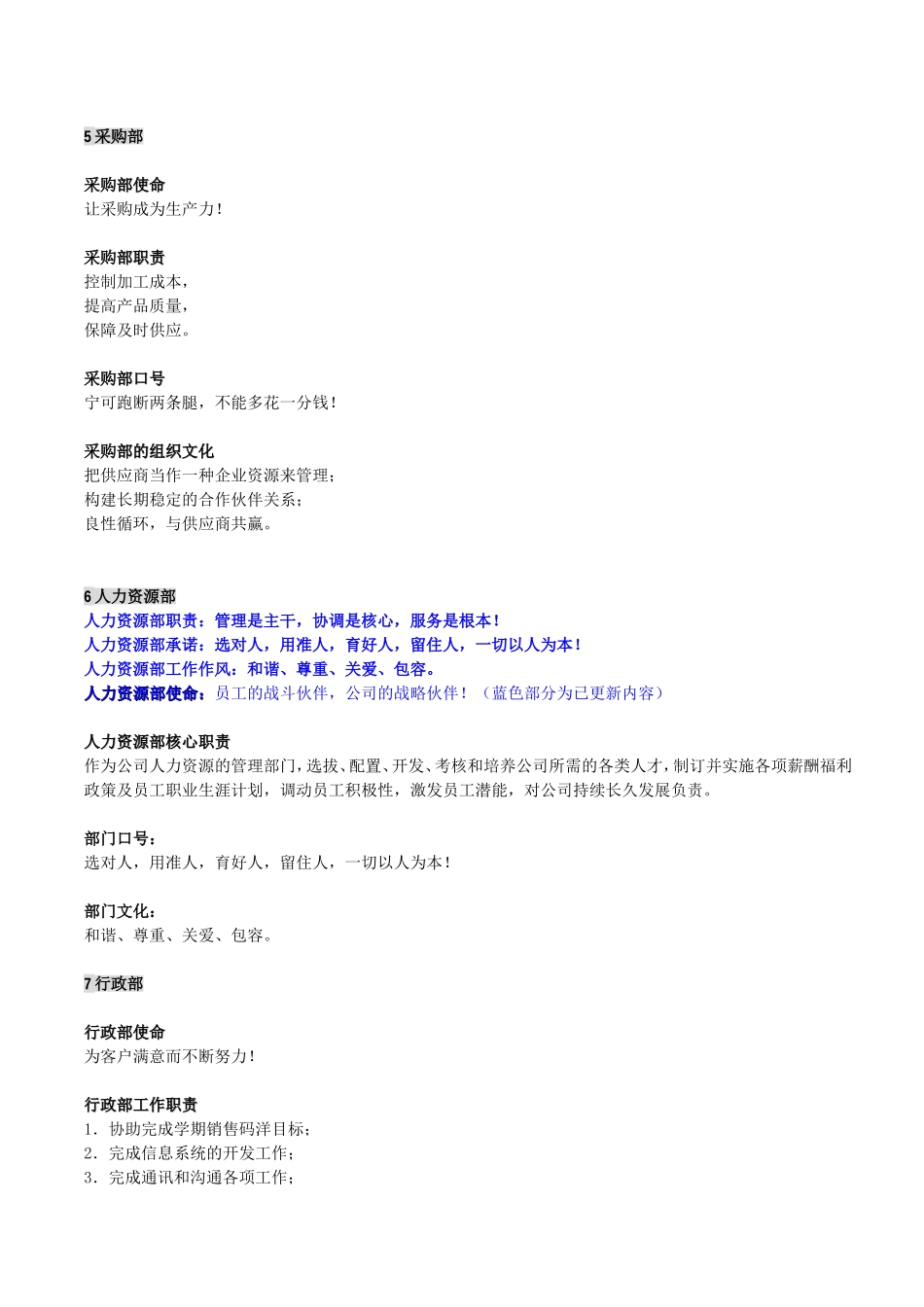 各部门使命、工作职责、口号、组织文化_第3页