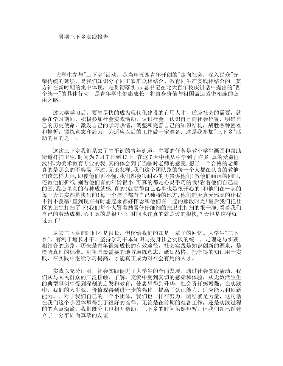 暑期三下乡实践报告_第1页