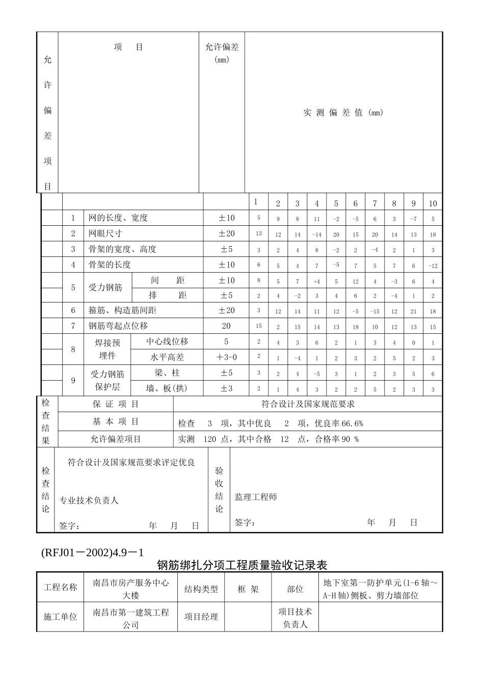 钢筋绑扎分项工程质量验收记录表_第3页