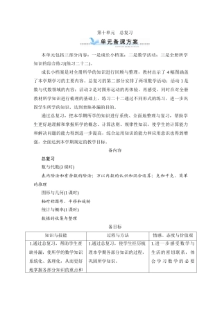 第十单元总复习 表内除法和有余数的除法