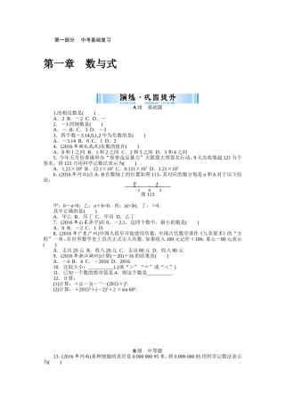 第一部分　中考基础复习  数学知识
