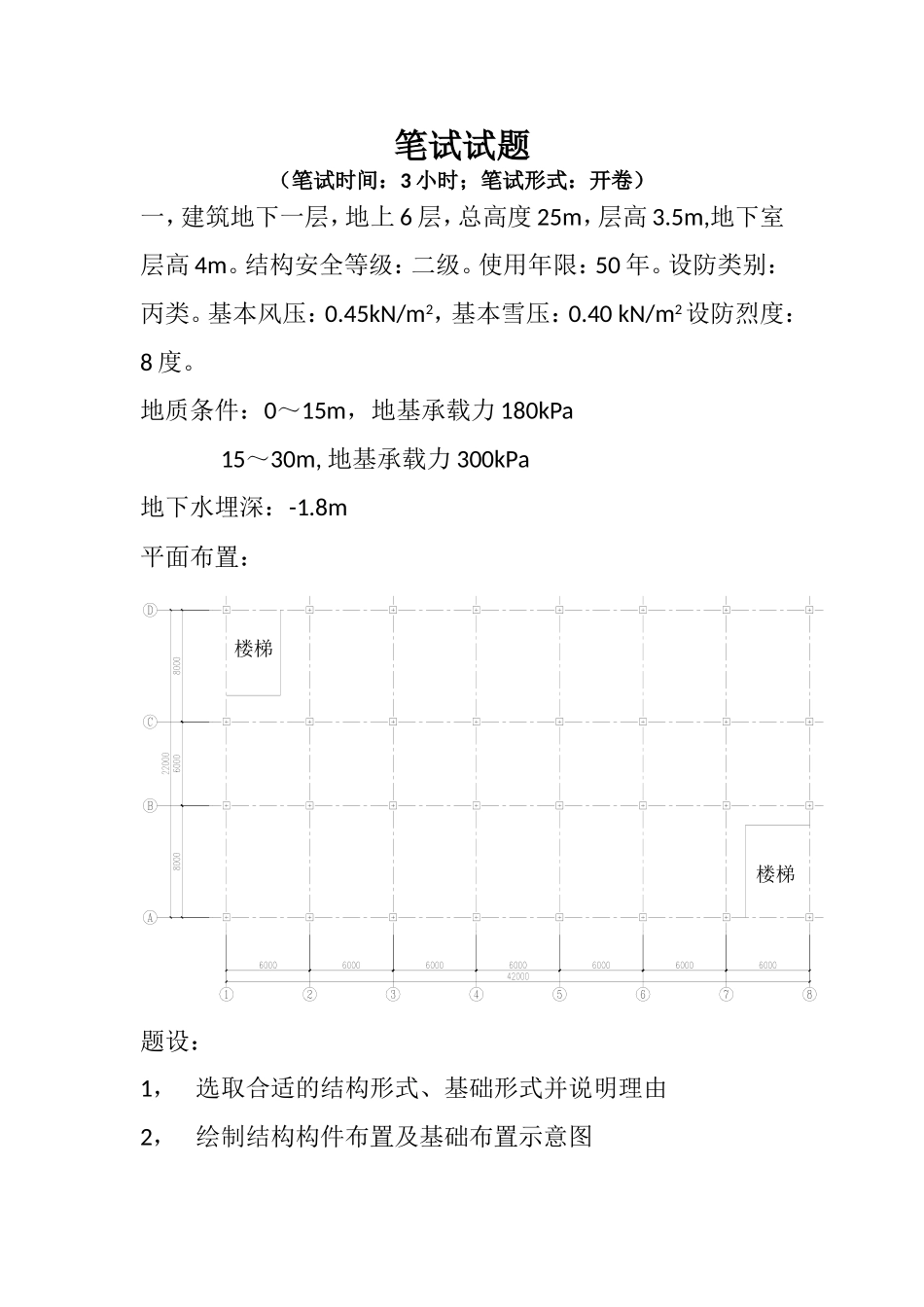 木图工程专业笔试试题_第1页