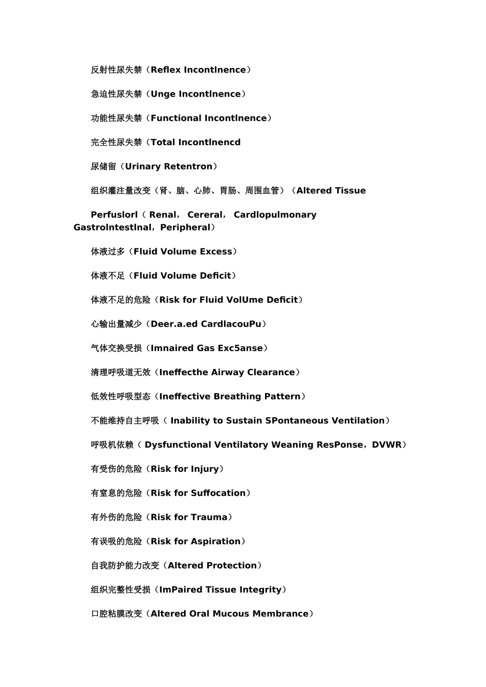 人类反应型态分类方法的128个护理诊断_第2页