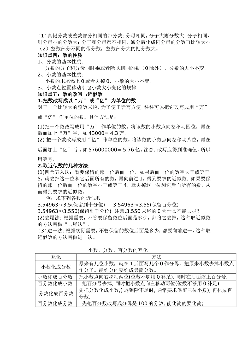分数与代数 知识点汇总_第2页