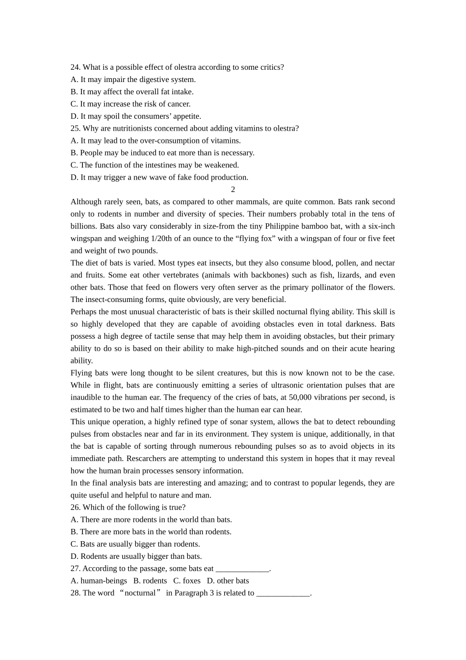 师大年英语阅读理解试题_第2页