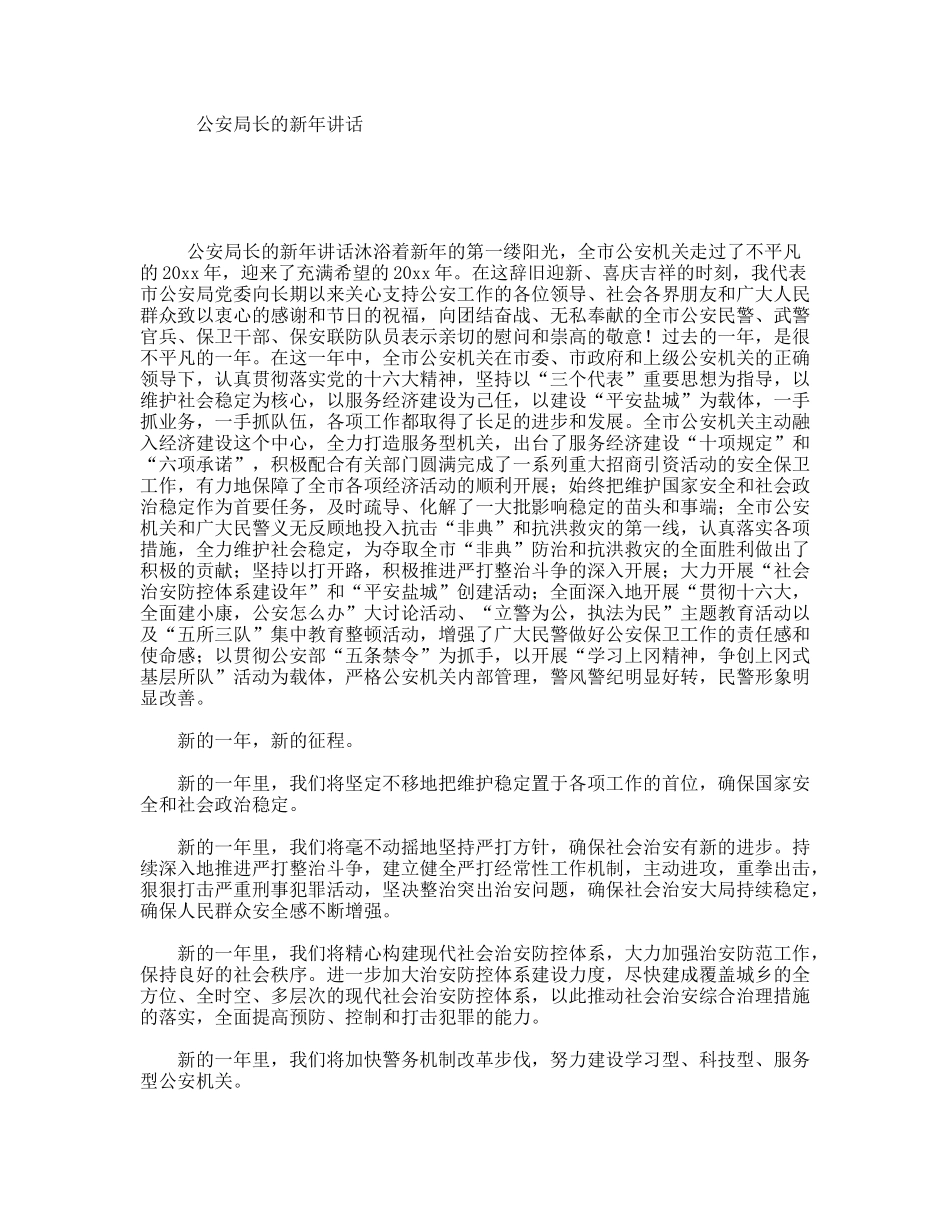 公安局长的新年讲话_第1页