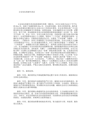 公安局长的新年讲话