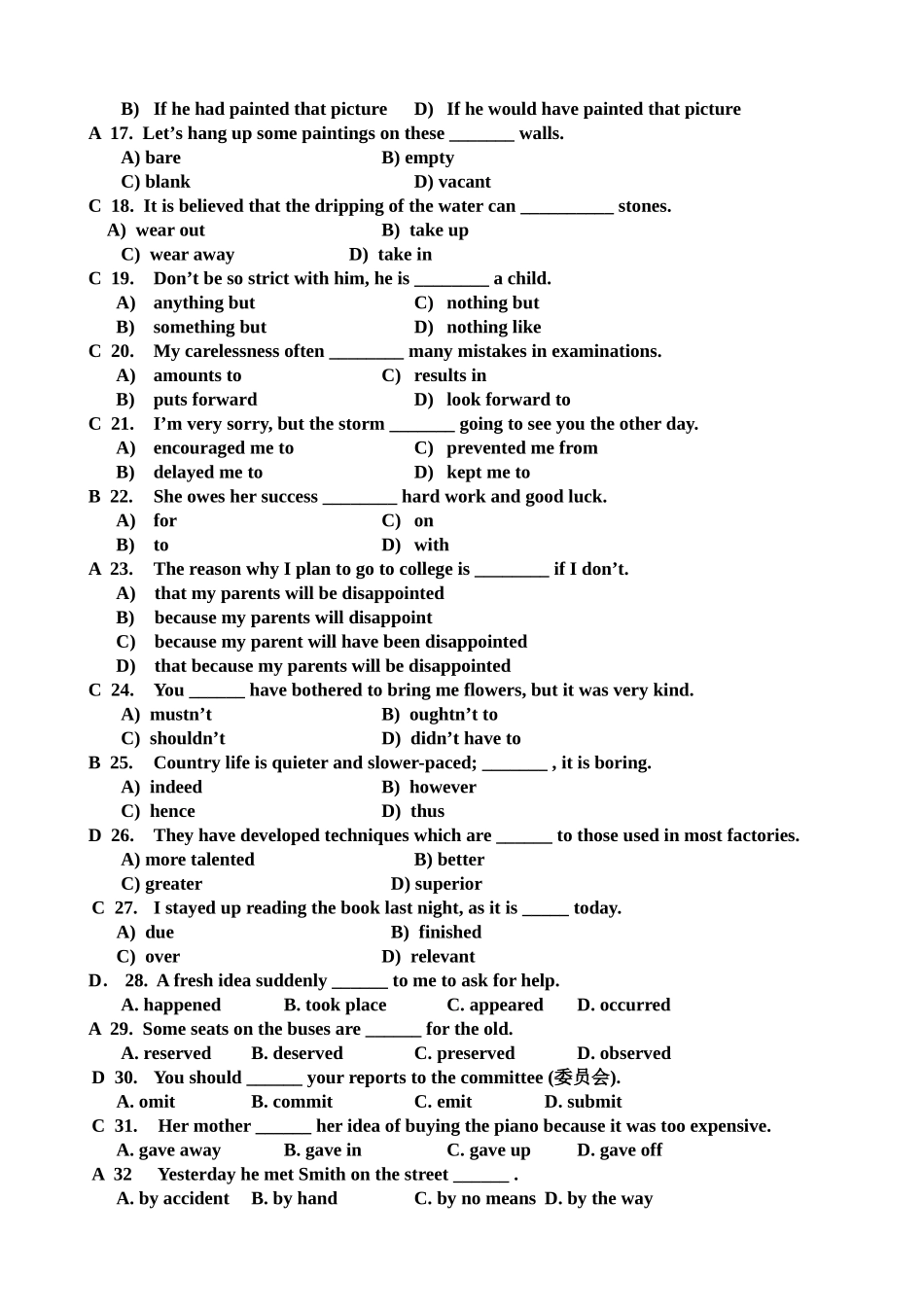 英语词汇结构练习_第2页