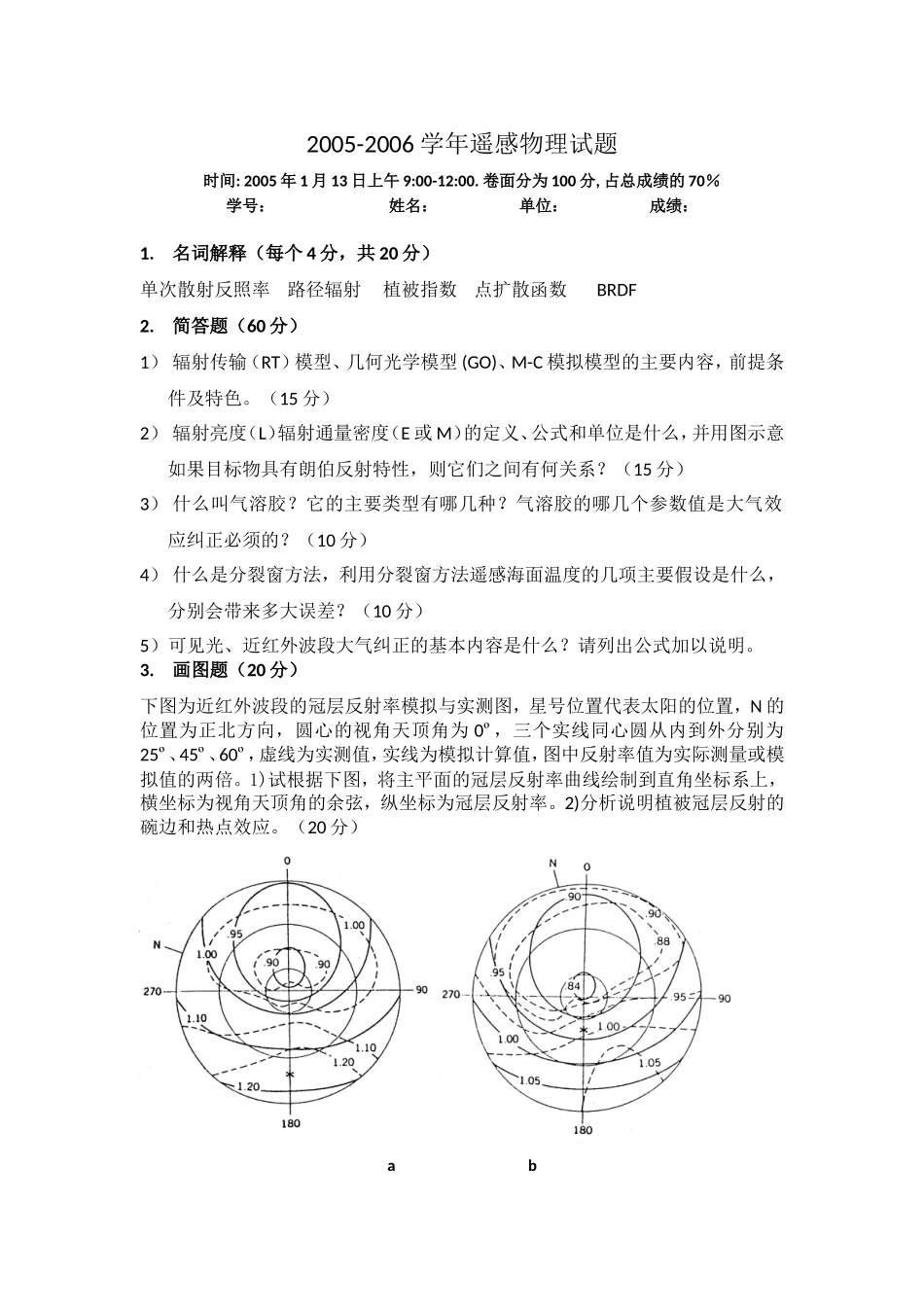 遥感物理考试题题目_第2页