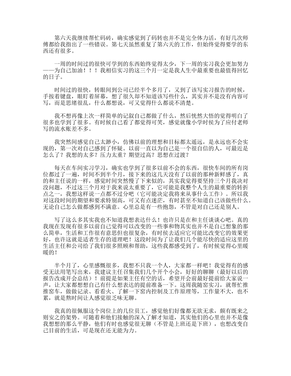 烧成车间实习总结汇报_第2页