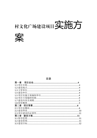 村文化广场建设项目实施方案