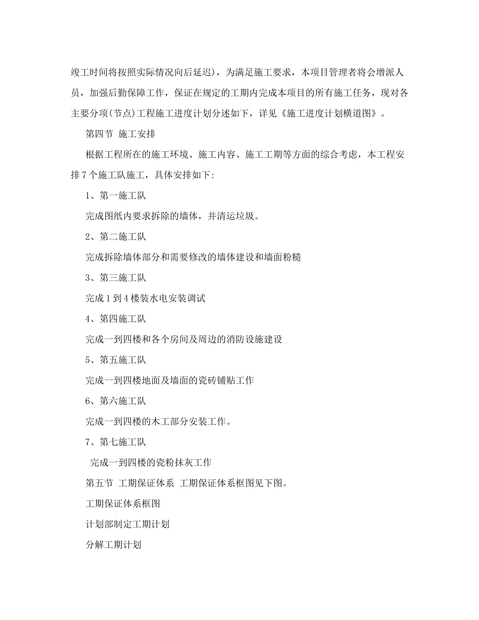 镇卫生院建设项目(消防及二次装修)施工进度计划书_第2页