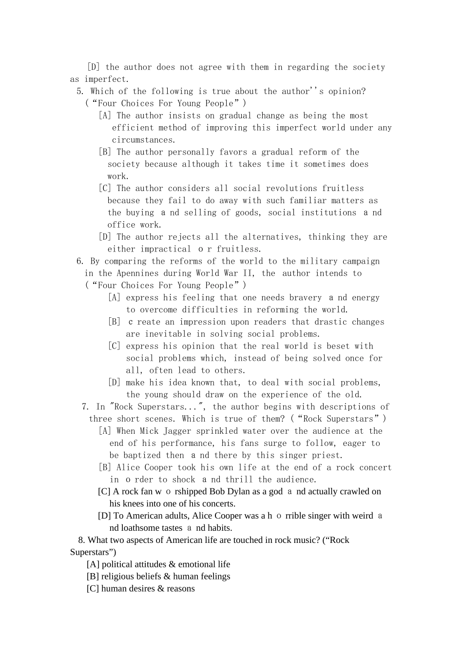 高级英语测试试题_第3页