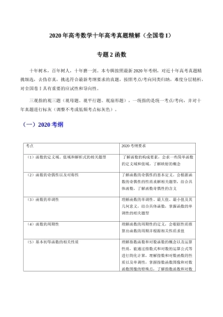 高考数学专题函数模拟试卷
