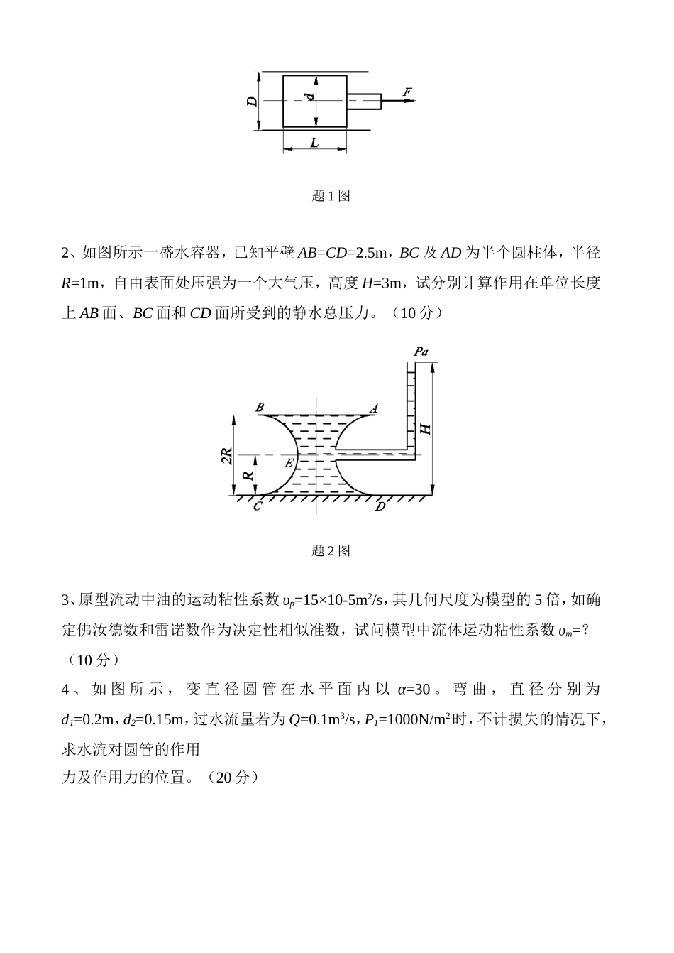流体力学与叶栅理论课程考试试题_第2页