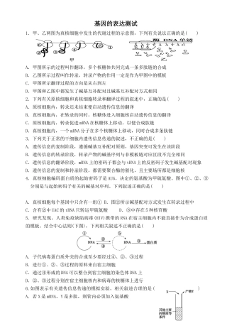 基因的表达测试试题