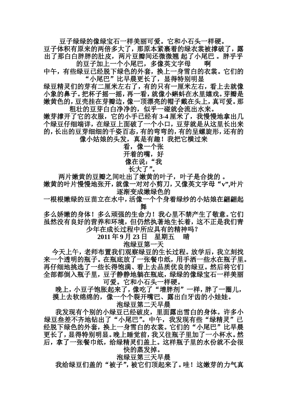 豆芽生长过程日记_第1页