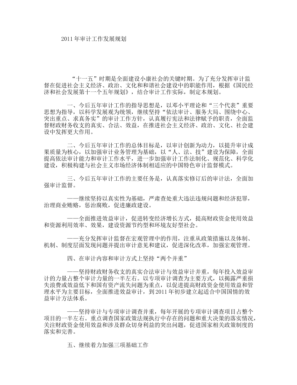 审计工作发展规划_第1页