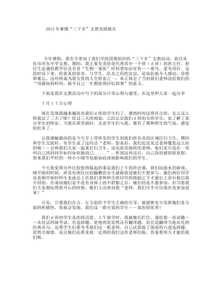 暑期“三下乡”支教实践报告