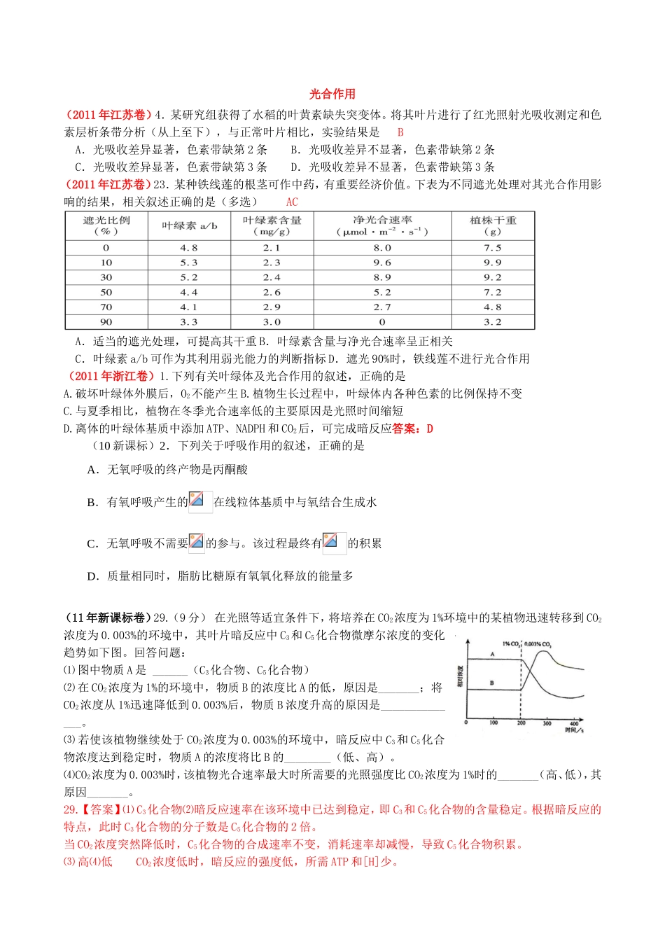 光合作用知识点测试题_第1页
