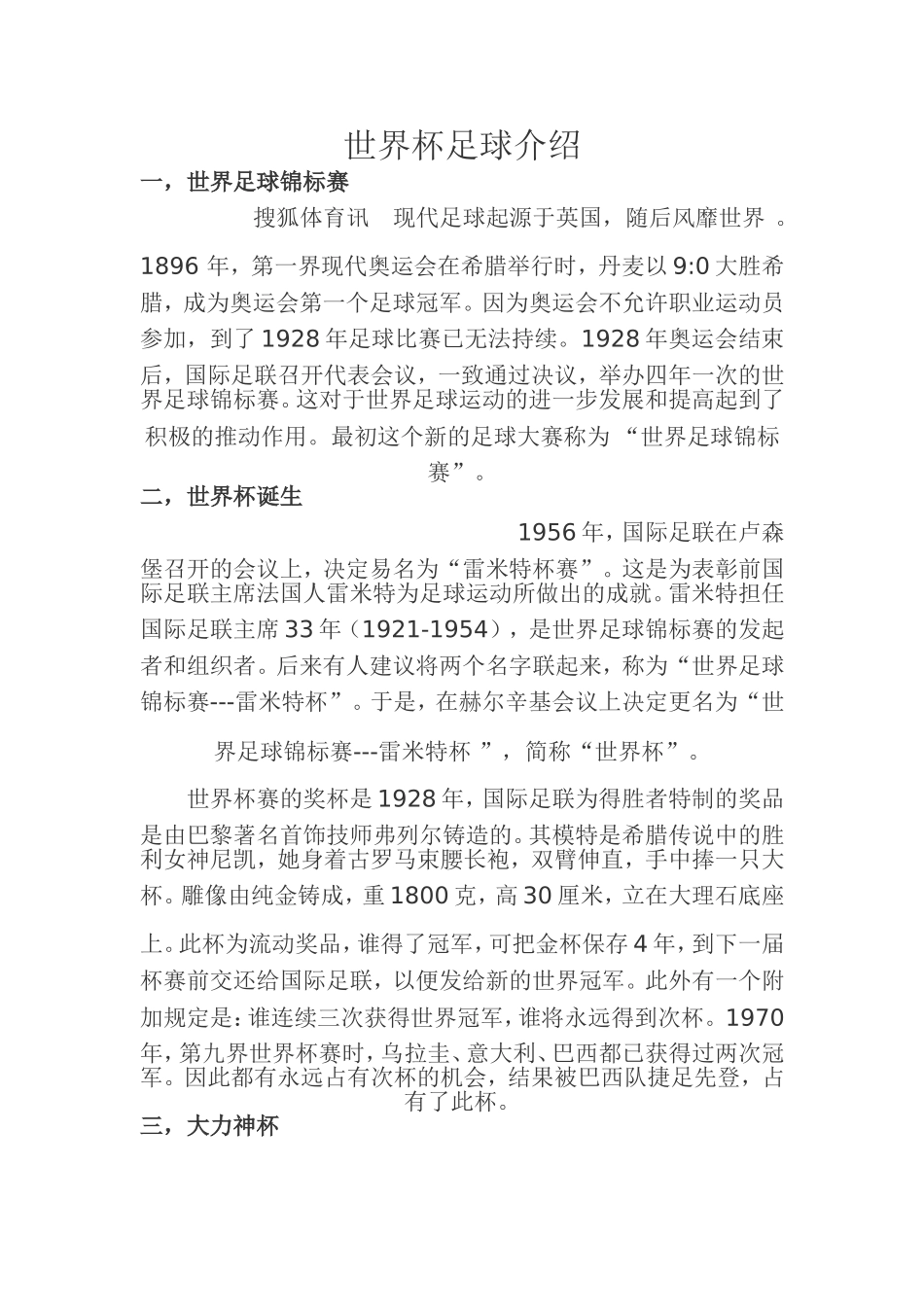 世界杯足球介绍_第1页