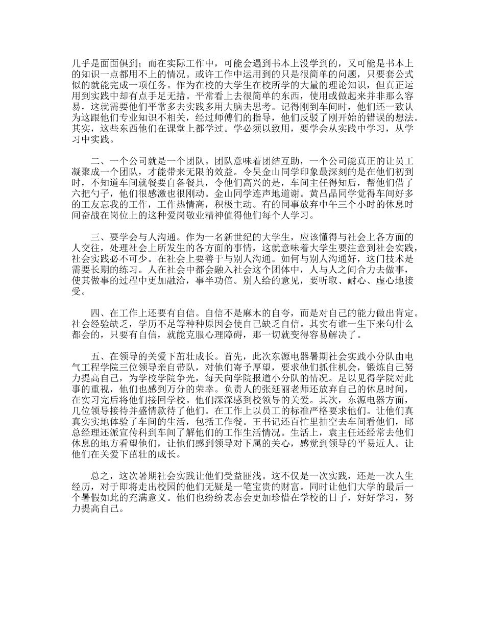 暑期社会实践小分队总结报告_第2页