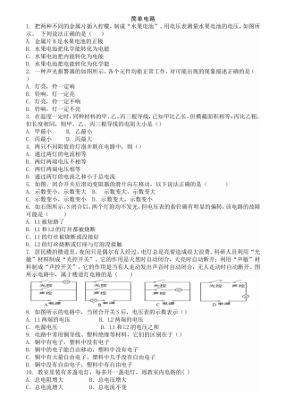 简单电路  练习题