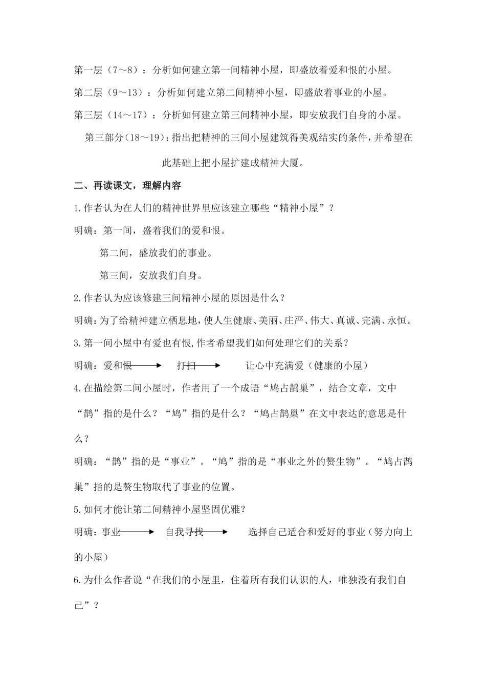 “精神的三间小屋”教学设计_第2页