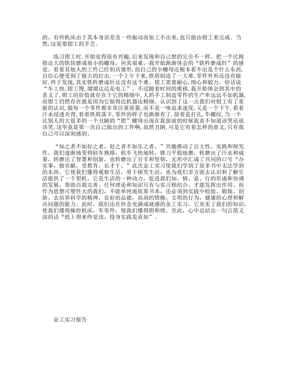 金工实习报告--专业大学生金属工艺专业_第2页