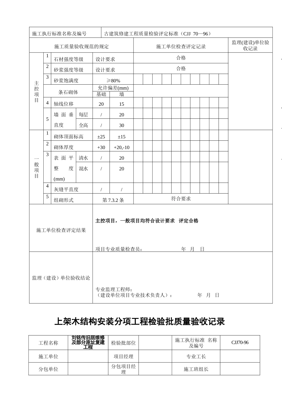 基础石驳岸石料的砌筑分项工程检验批质量验收记录_第3页