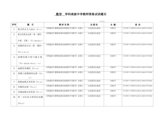 数学学科高级中学教师资格试讲题目
