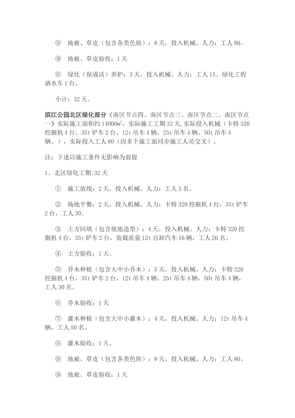 绿化施工进度计划和工期保证措施_第2页