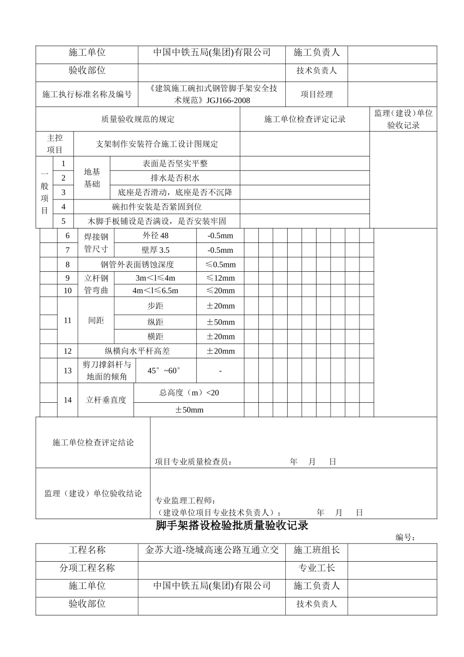 脚手架搭设检验批质量验收记录_第3页