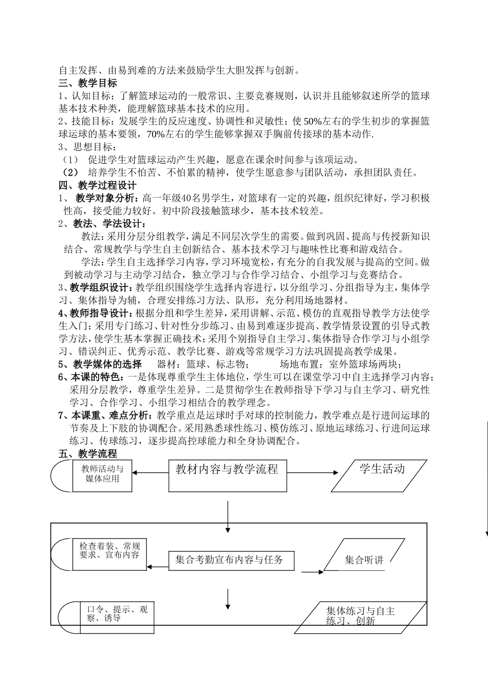 篮球运动教学设计教案_第2页